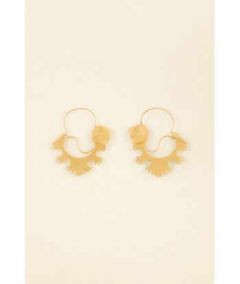 Small serrated brass earrings de France