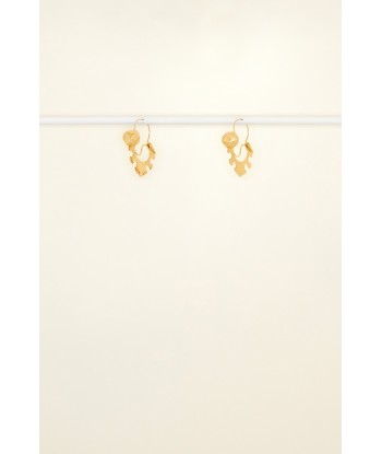 Small serrated brass earrings de France