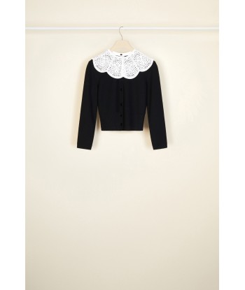 Cutwork collar cardigan Venez acheter