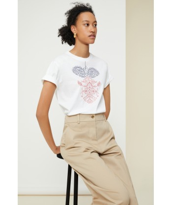 Embroidered T-shirt in organic cotton france