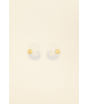 Two-tone crescent hoop brass earrings s'inspire de l'anatomie humaine