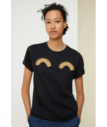 Embellished logo T-shirt in organic cotton Découvrez la collection