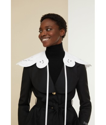 Embroidered collar in organic cotton poplin la livraison gratuite