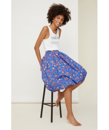 Printed midi bubble skirt in organic cotton l'achat 