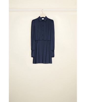 Pleated mini shirt dress Comparez et commandez 