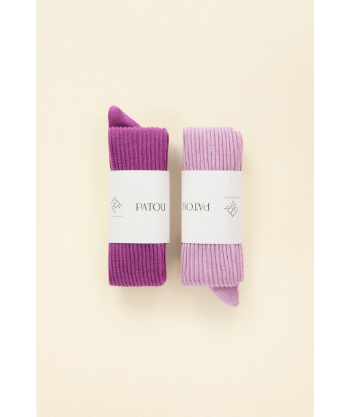 Pack of two pairs of organic cotton blend socks soldes