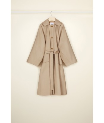 Oversized belted coat in organic gabardine plus qu'un jeu 