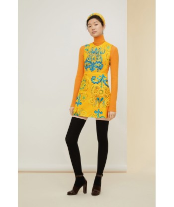 Embroidered mini dress in printed organic tweed l'achat 