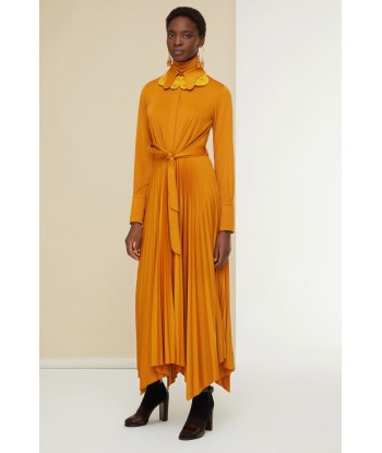 Maxi pleated shirt dress in eco-friendly jersey la livraison gratuite