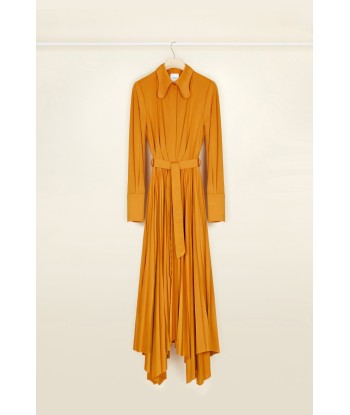 Maxi pleated shirt dress in eco-friendly jersey la livraison gratuite