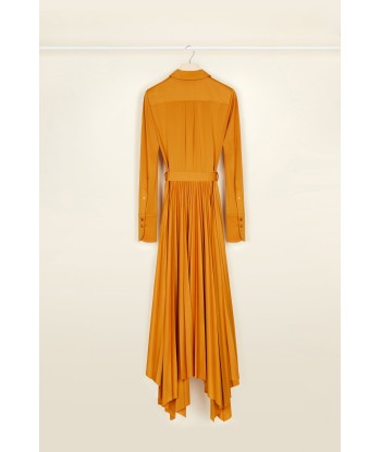 Maxi pleated shirt dress in eco-friendly jersey la livraison gratuite