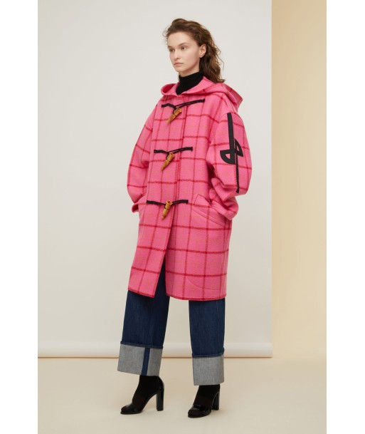 Checked wool duffle coat les muscles