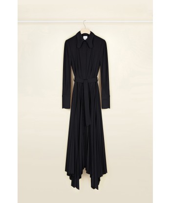 Maxi pleated shirt dress in eco-friendly jersey votre