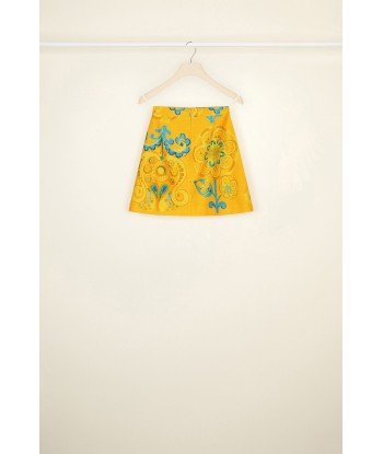 Mini skirt in printed organic tweed basket pas cher