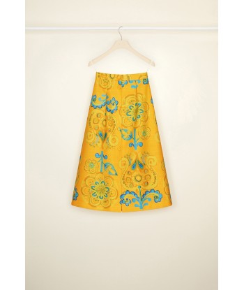 Button midi skirt in printed organic tweed acheter