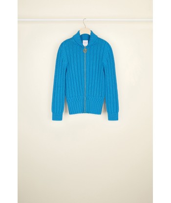 Zip-up rib knit cardigan Livraison rapide