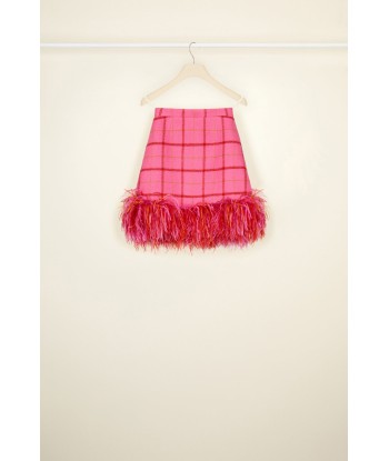 Feather hem checked wool mini skirt 2 - 3 jours ouvrés.