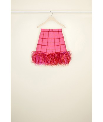 Feather hem checked wool mini skirt 2 - 3 jours ouvrés.