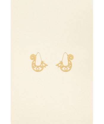 Asymmetrical cut-out hoop earrings in gold-plated brass acheter