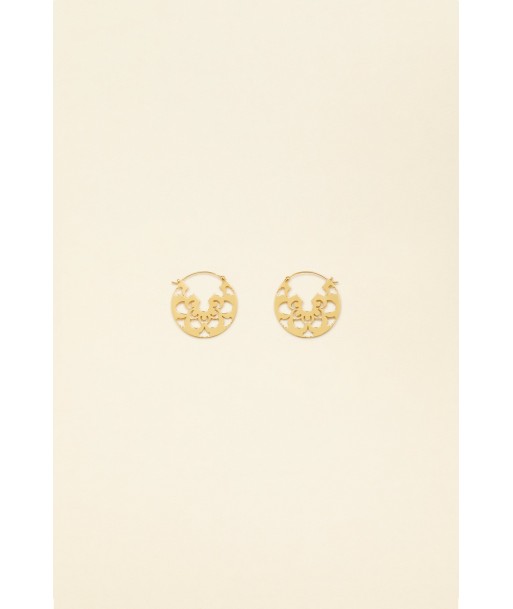 Cut-out hoop earrings in gold-plated brass le concept de la Pate a emporter 