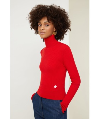 High neck rib knit jumper Profitez des Offres !