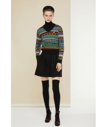 Patou jacquard jumper in cashmere and wool Dans la société mordern