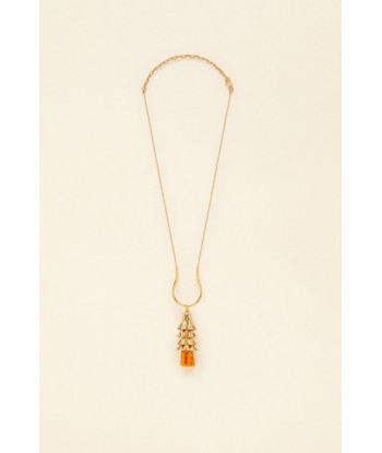 Pendant necklace in gold-plated brass and pearls l'achat 