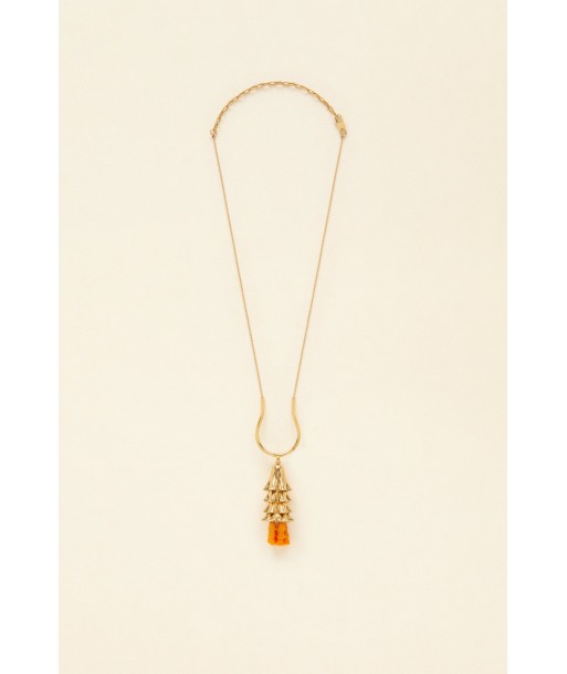 Pendant necklace in gold-plated brass and pearls l'achat 