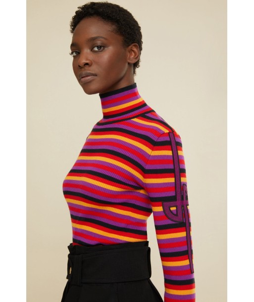 Striped high neck jumper sélection de produits