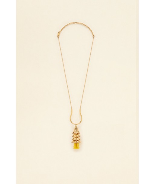 Pendant necklace in gold-plated brass and pearls Faites des économies