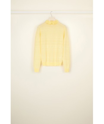 Ruffle collar open knit jumper in organic cotton shop