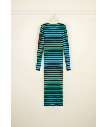 Striped rib knit midi dress store