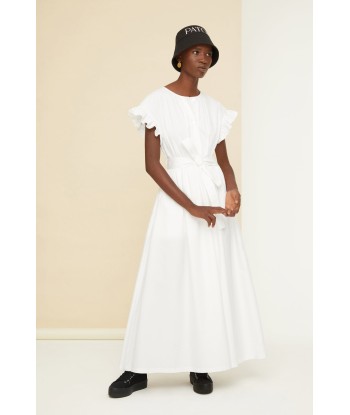 Ruffle sleeve maxi dress in organic cotton pas cheres