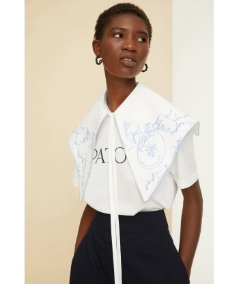 Embroidered collar in organic cotton Comparez plus de prix