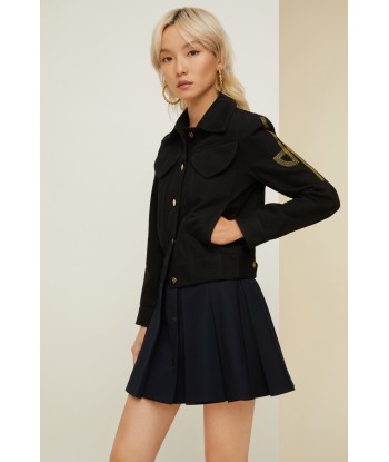 Belted pleated mini skirt in organic cotton Profitez des Offres !