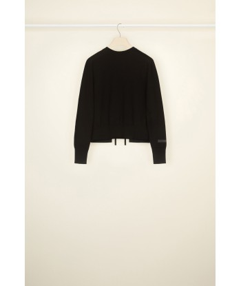 Open back jumper in eco-friendly wool and cotton online