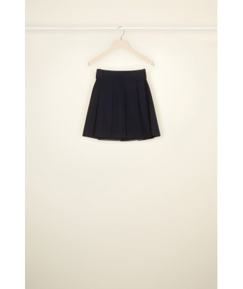 Belted pleated mini skirt in organic cotton Profitez des Offres !