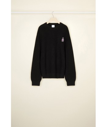 Fragrance patch jumper in eco-friendly wool and cotton meilleur choix