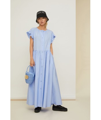 Ruffle sleeve maxi dress in organic cotton Toutes les collections ici