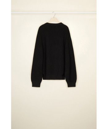 Fragrance patch jumper in eco-friendly wool and cotton meilleur choix