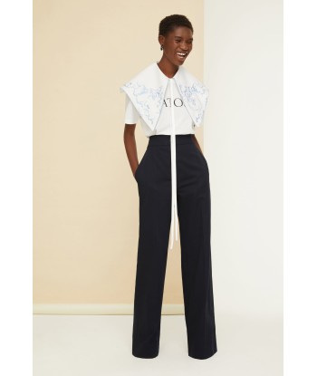 Long tailored trousers in organic cotton rembourrage situé sous