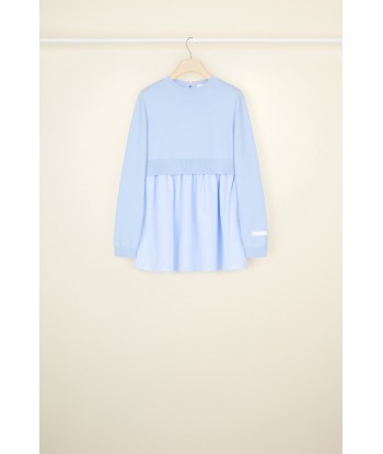 Mix Poplin Jumper - Sky Blue solde