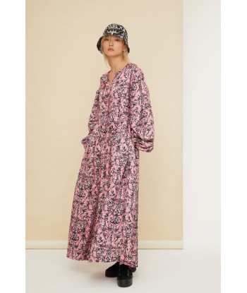 Maxi shirt dress in printed eco twill satin 50-70% off 