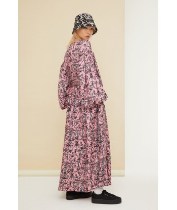 Maxi shirt dress in printed eco twill satin 50-70% off 