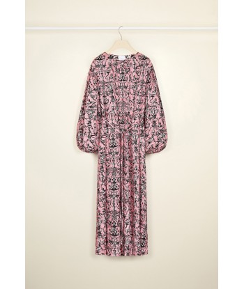 Maxi shirt dress in printed eco twill satin 50-70% off 