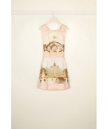 Pinafore mini dress in printed organic cotton and wool Le MVP de beaucoup