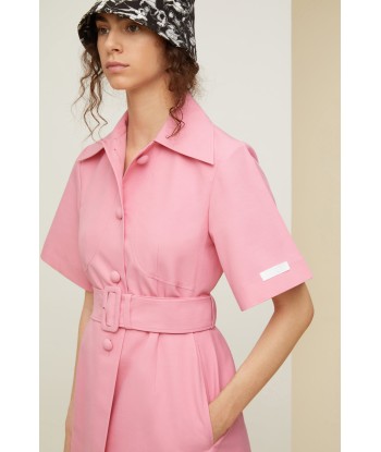 Belted short sleeve jacket in organic cotton and wool pas cher