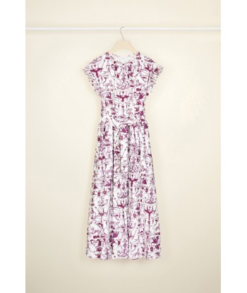 Ruffle sleeve maxi dress in printed organic cotton pour bénéficier 