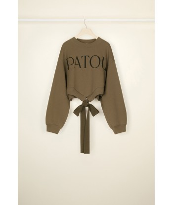 Cropped grosgrain sweatshirt in organic cotton l'achat 