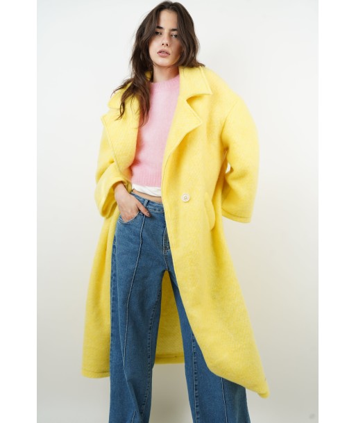 Gabriela yellow wool coat pas chere